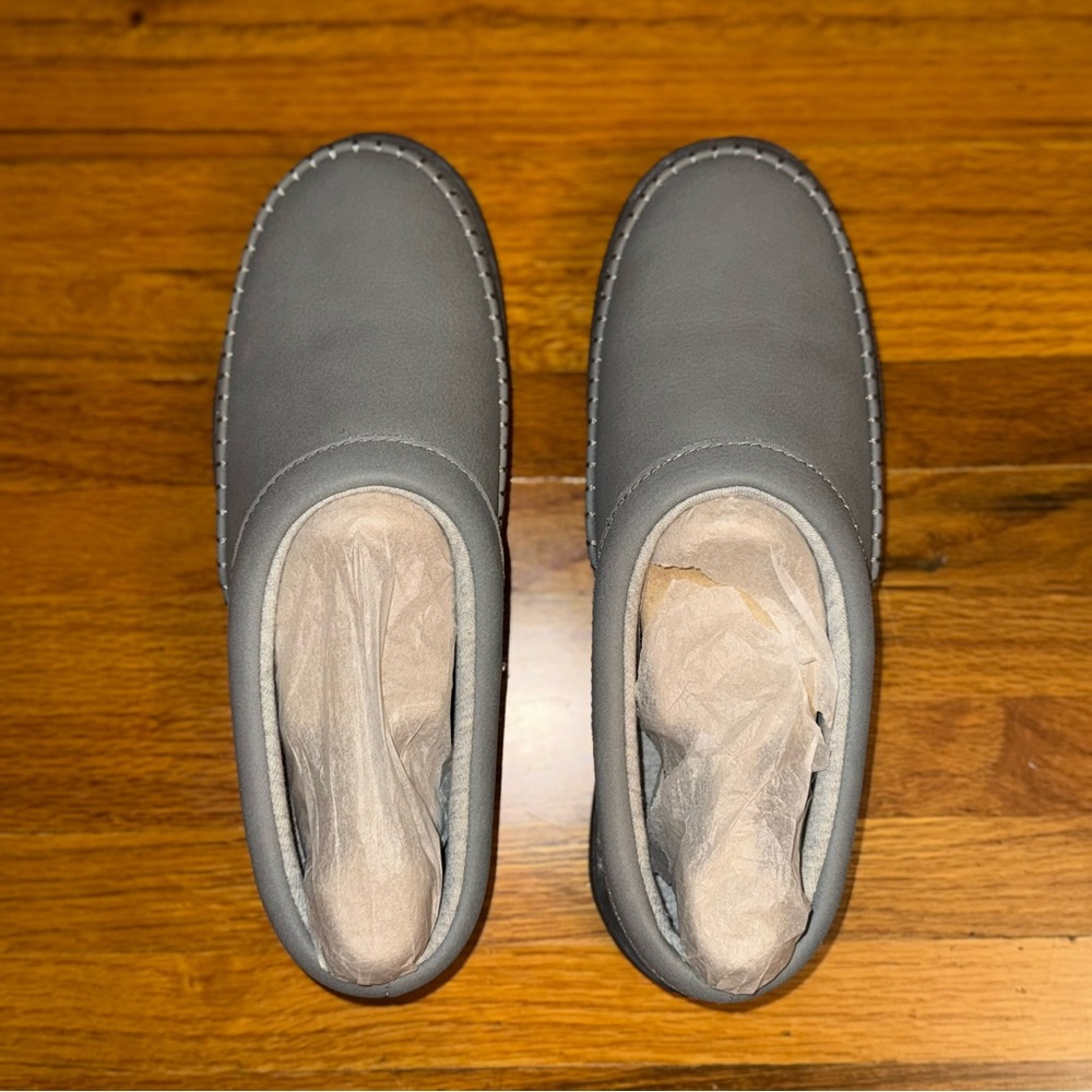 My Slippers by My Pillow, Woman’s Gray Leather